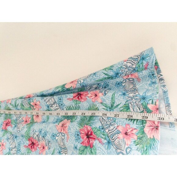Hot Topic Blue Floral Tiki Swing Dress Retro Hawaiian Tropical SZ XS - Picture 6 of 11
